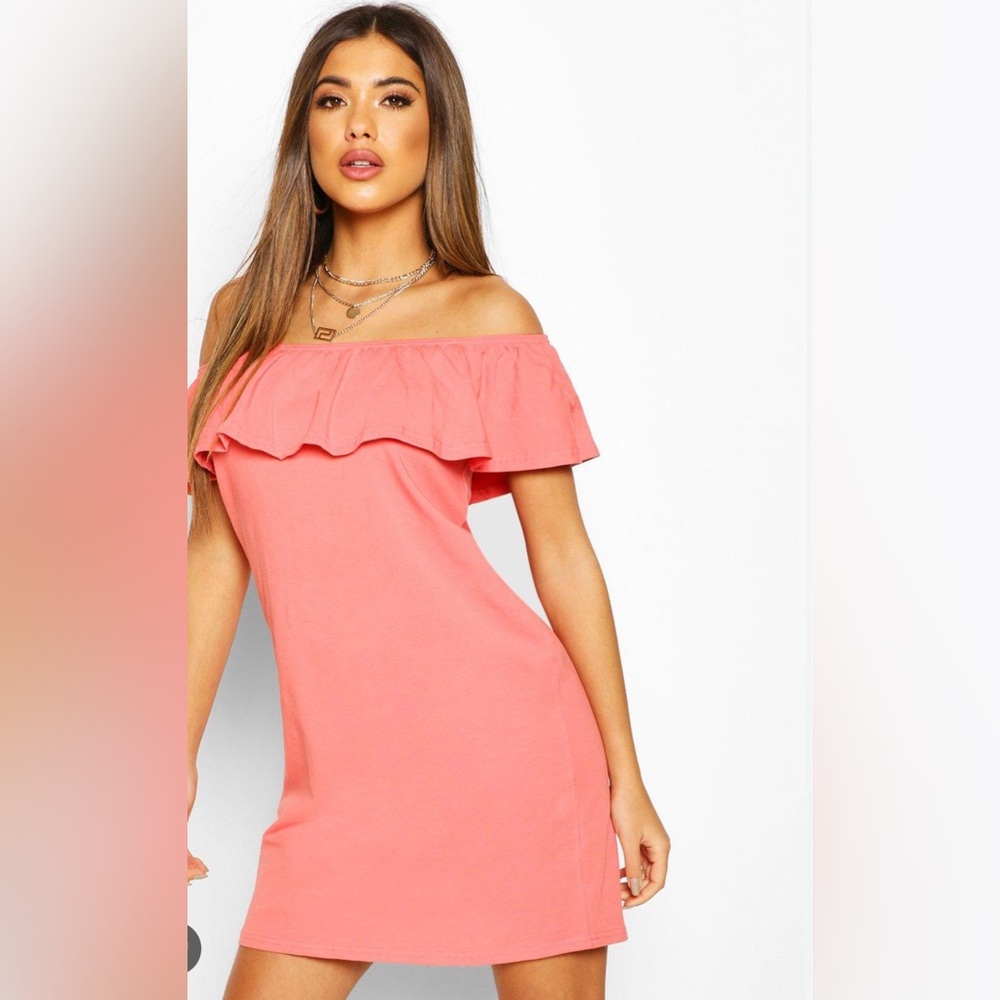 Dusty Rose Pink Off-Shoulder Dress